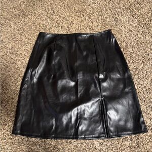 SHEIN Black Faux Leather Mini Skirt